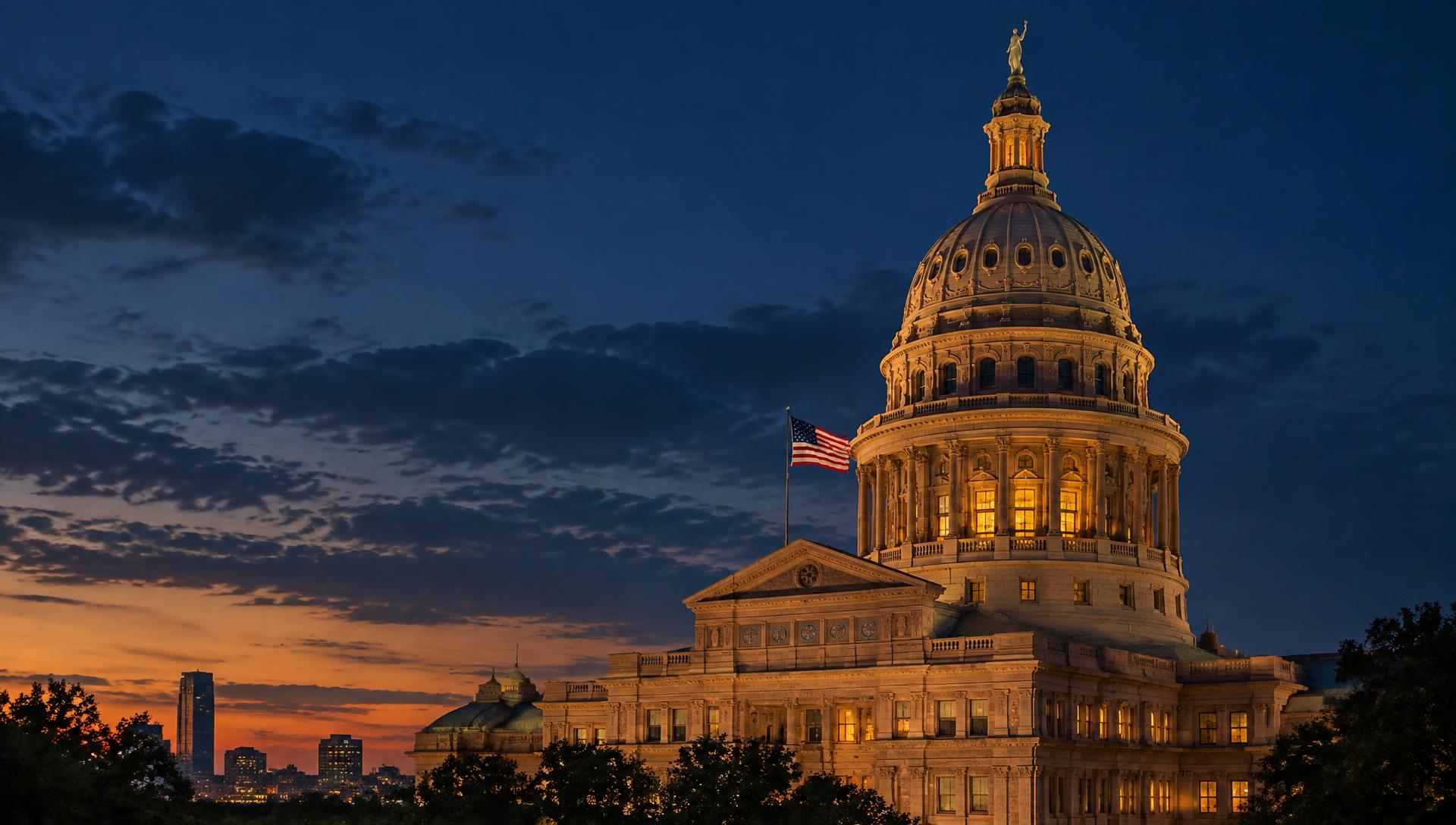 Texas State Capitol at dusk